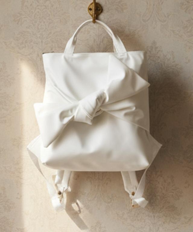 2WAYリボンリュック・ホワイト（撥水生地）｜JENNE(ジェンヌ)公式通販