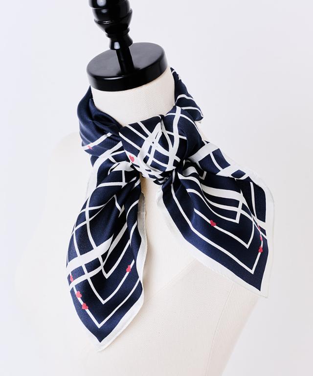 日本製ストライプハートシルクスカーフ｜JENNE(ジェンヌ)公式通販