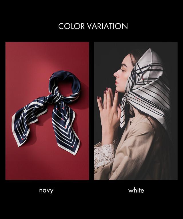 日本製ストライプハートシルクスカーフ｜JENNE(ジェンヌ)公式通販