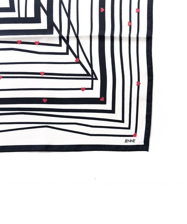 日本製ストライプハートシルクスカーフ｜JENNE(ジェンヌ)公式通販