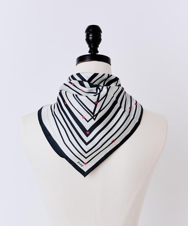 日本製ストライプハートシルクスカーフ｜JENNE(ジェンヌ)公式通販
