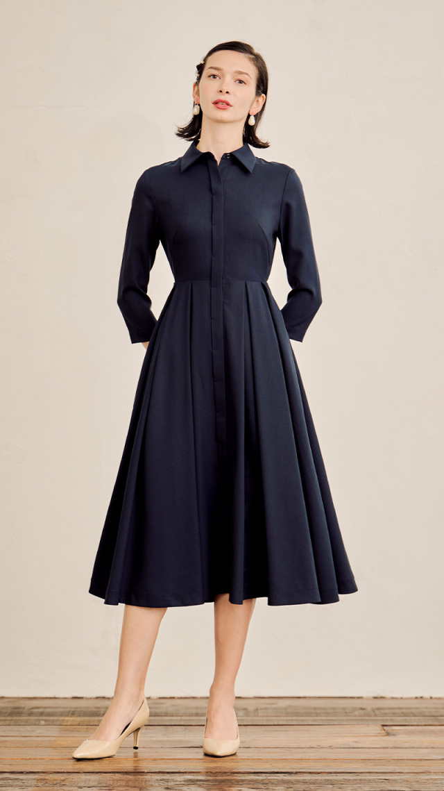 JENNEラインタックフレアワンピース｜JENNE(ジェンヌ)公式通販：パリ  