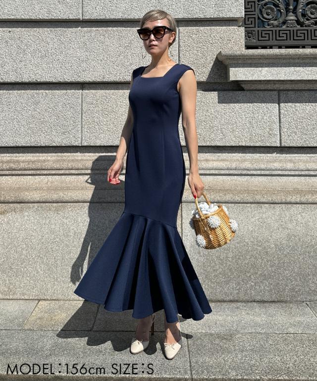 ジェンヌネイビー ラップドレス Lサイズ - 長袖・七分丈 