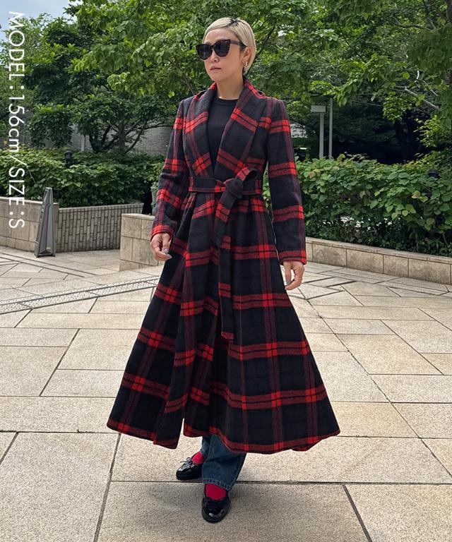 はーな　JENNE Ｍサイズウール ロングコート 新品タグ付き ウールブラックウォッチコート｜JENNE(ジェンヌ)公式通販：パリ