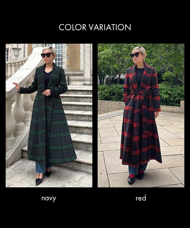 JENNE ブラックウォッチフレアロングコート ブラックウォッチフレアロングコート｜JENNE(ジェンヌ)公式通販