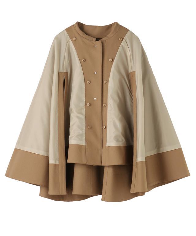 タグ付きENEU ハンドメイドヘリンボーン ケープコート ベルト付きケープコート[ze762] | レディースファッション通販の