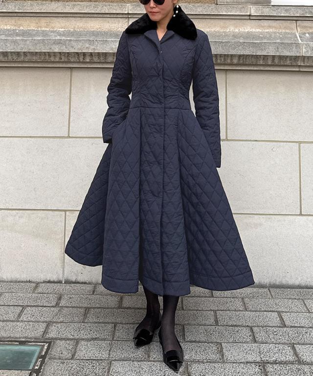 JENNE フレンチシックキルティングフレアコート ブラック XL 機能綿キルティングドレスコート｜JENNE(ジェンヌ)公式通販