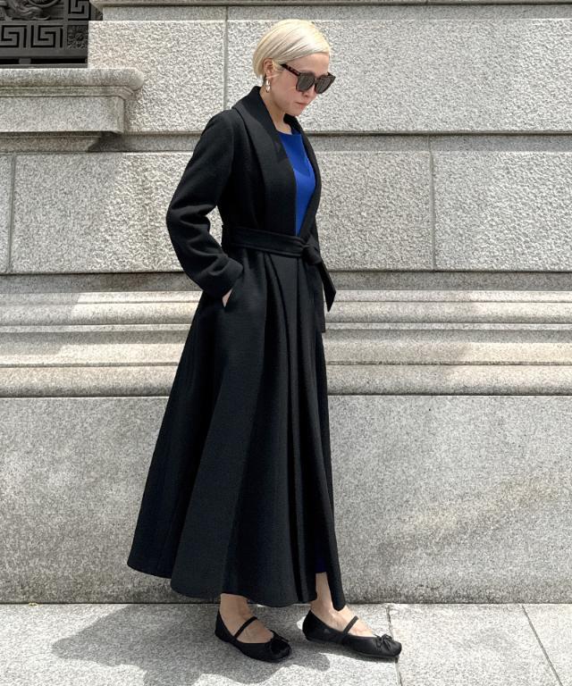 【美品】JENNE ネイビー ロングコート 美品】JENNE ネイビー ロングコート