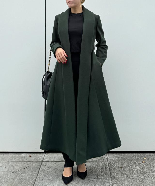 日本製　JENNEウールコート　ダークグリーン JENNEウールコート｜JENNE(ジェンヌ)公式通販：パリジェンヌの