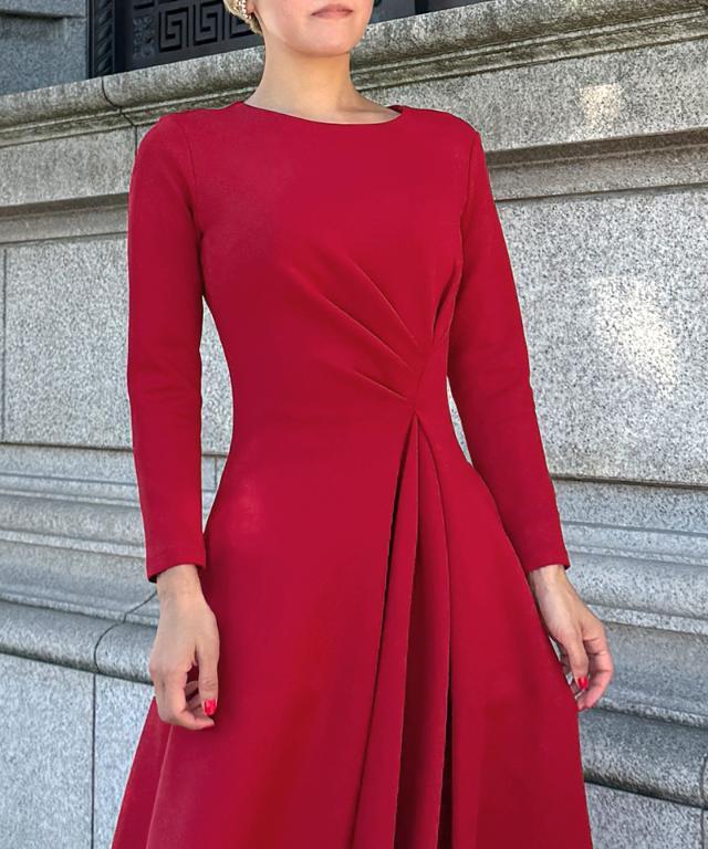 新品JENNEケリーライクスリーブワンピース　レッドL ケリーライクスリーブワンピース｜JENNE(ジェンヌ)公式通販