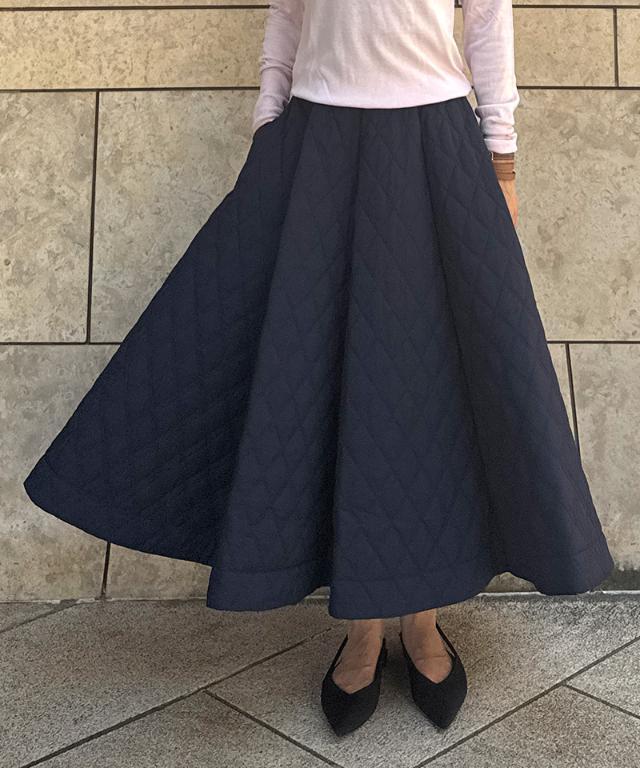 ランバンキルティング スカート レディース キルティングフレアスカート キルティング スカート[品番