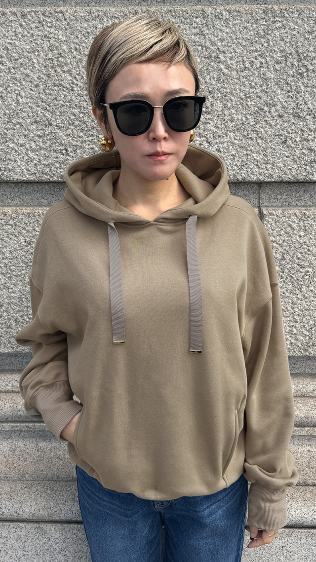 DAME FRANK ボンディングフーディーパーカー　ベージュ 毎回大反響！ダムフランクの伝説的「ボンディングパーカー」は“早めに