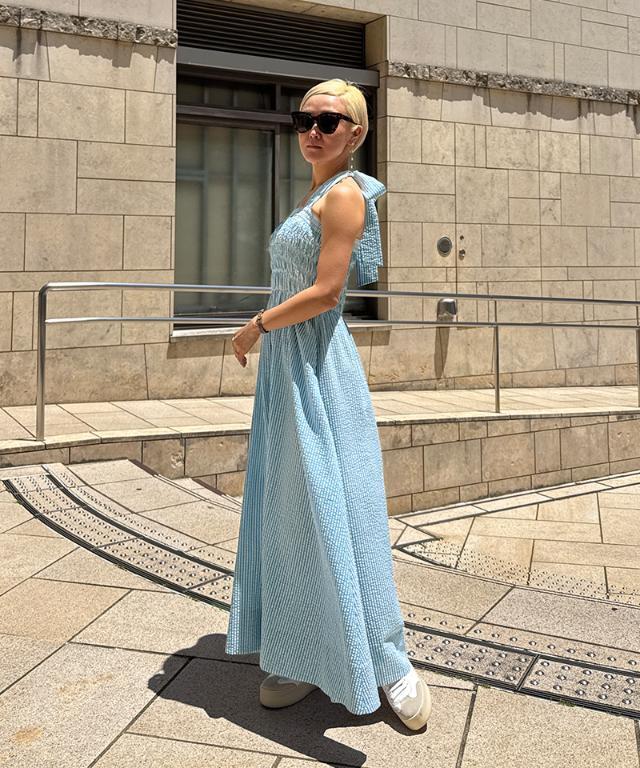JENNE ジェンヌ ストライプベアトップワンピース サックスブルー M ストライプベアトップワンピース｜JENNE(ジェンヌ)公式通販：パリ