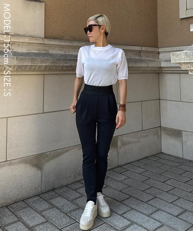 ジュライナインJULYNINE タックパンツ ネイビー 日本製 M 2024AW