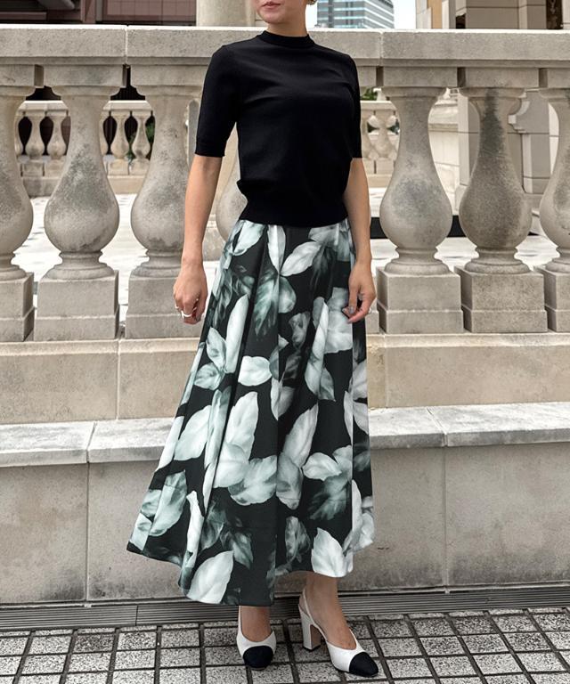 JENENE リーフフレアスカート ホワイト リーフフレアスカート｜JENNE(ジェンヌ)公式通販：パリジェンヌ