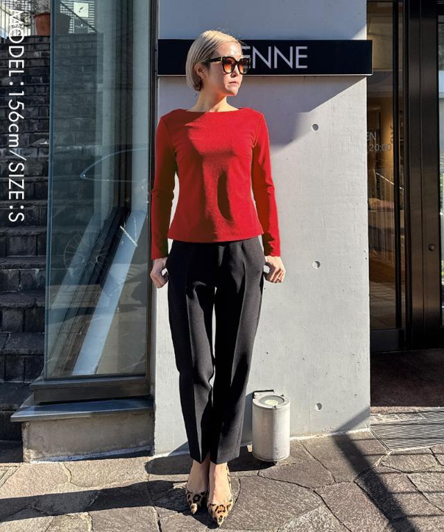 【ピーチ】ジェンヌ JENNE 美バストライン裏起毛カットソー 美バストラインカットソー｜JENNE(ジェンヌ)公式通販：パリジェンヌの