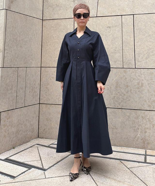 JENNE シャツワンピース M ネイビー ジェンヌ モダンシャツワンピース＜オーガニックコットン＞｜JENNE(ジェンヌ