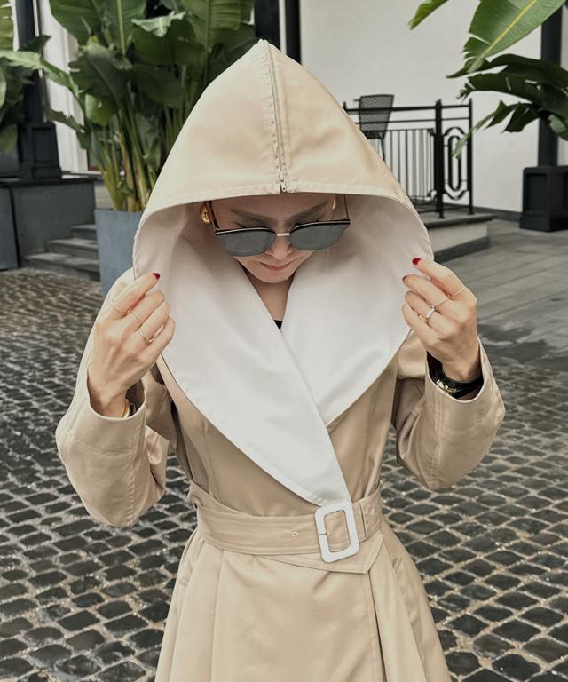 2wayバイカラーフレアトレンチ（花粉防止・撥水）｜JENNE(ジェンヌ