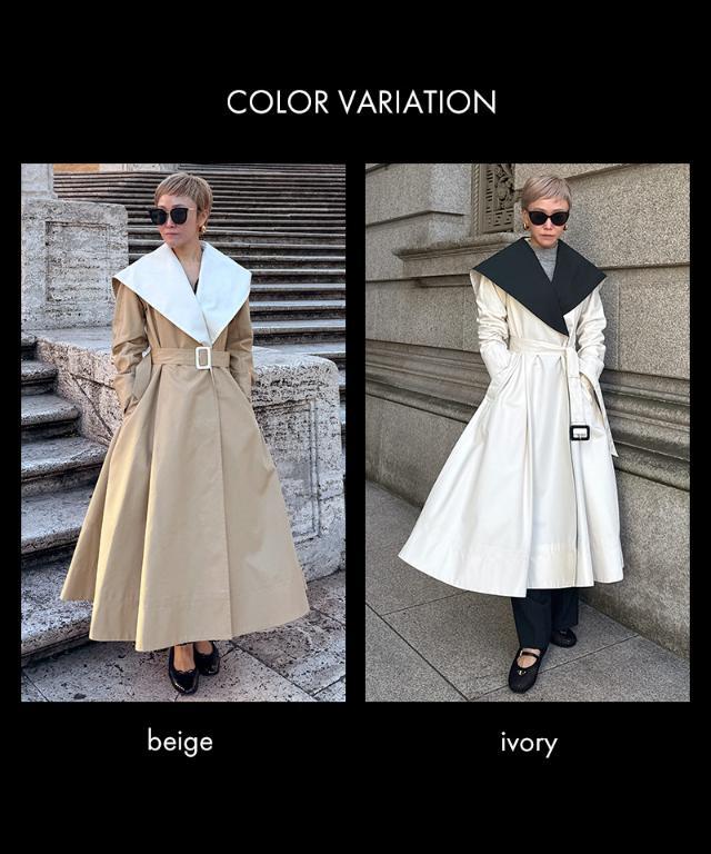 2wayバイカラーフレアトレンチ（花粉防止・撥水）｜JENNE(ジェンヌ