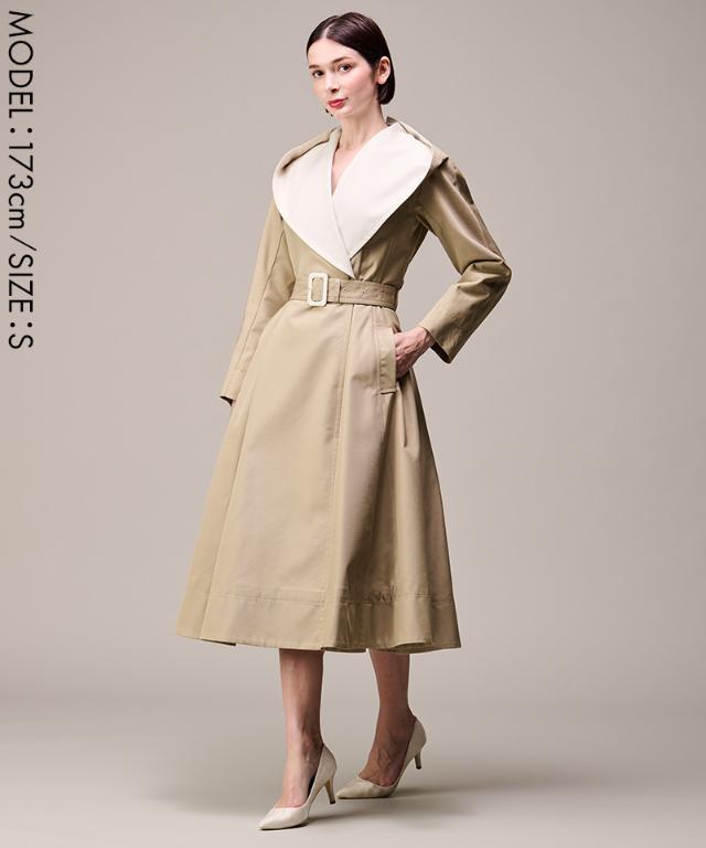 2wayバイカラーフレアトレンチ（花粉防止・撥水）｜JENNE(ジェンヌ