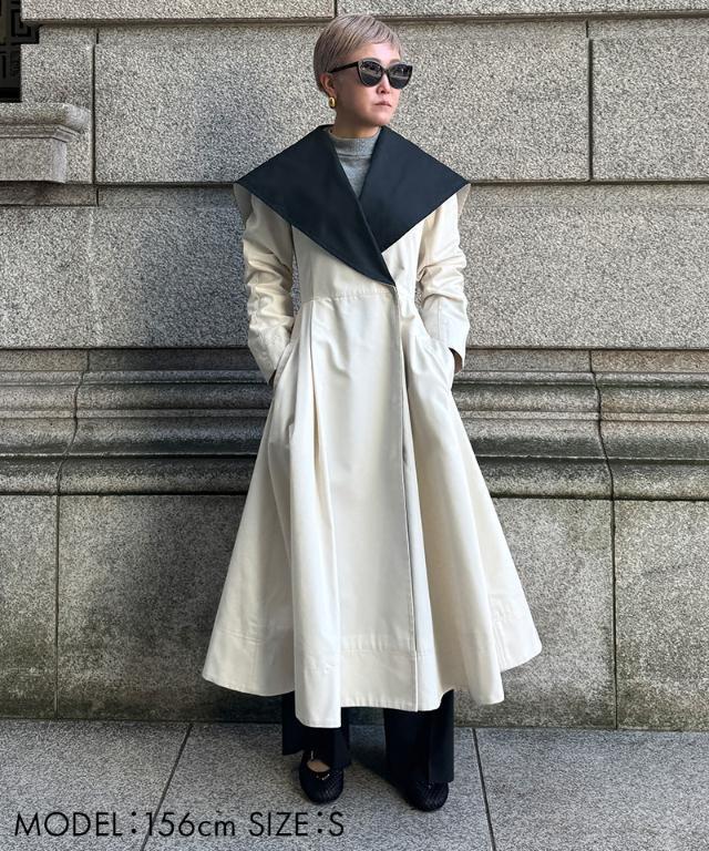 2wayバイカラーフレアトレンチ（花粉防止・撥水）｜JENNE(ジェンヌ
