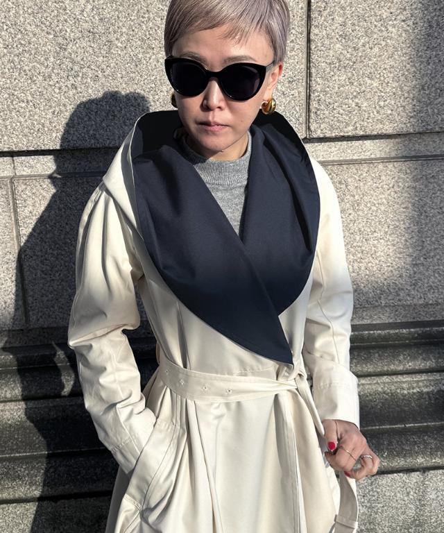 2wayバイカラーフレアトレンチ（花粉防止・撥水）｜JENNE(ジェンヌ