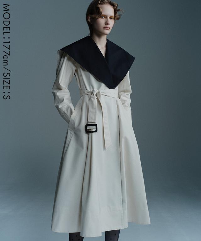 2wayバイカラーフレアトレンチ（花粉防止・撥水）｜JENNE(ジェンヌ