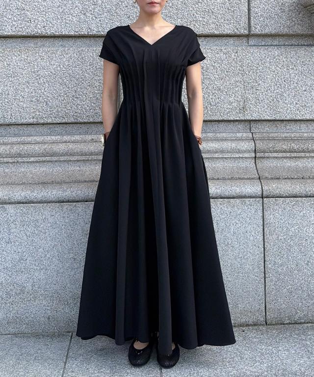 タック立体ドレスワンピ(防シワ・接触冷感・eco素材)｜JENNE(ジェンヌ