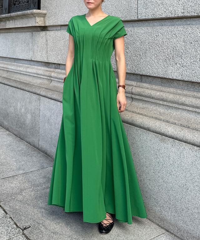 タック立体ドレスワンピ(防シワ・接触冷感・eco素材)｜JENNE(ジェンヌ