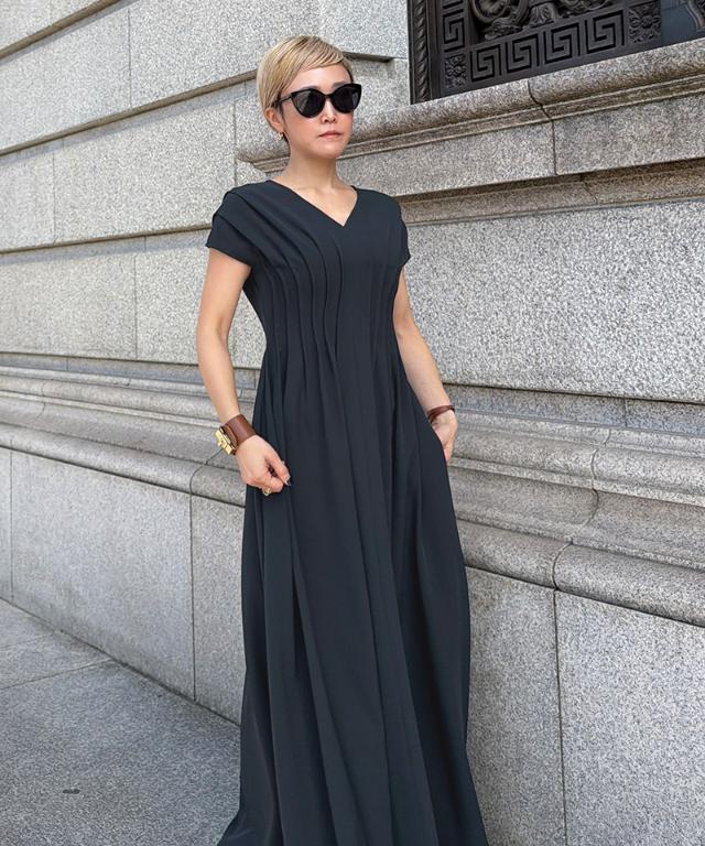 D&G 美ライン　艶　傑作　ワンピース　ドレス タック立体ドレスワンピ(防シワ・接触冷感・eco素材)｜JENNE(ジェンヌ