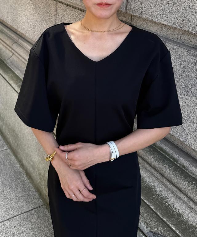 JENNE カットソーワイドスリーブワンピースSネイビー カットソーワイドスリーブワンピース（日本製生地）｜JENNE(ジェンヌ