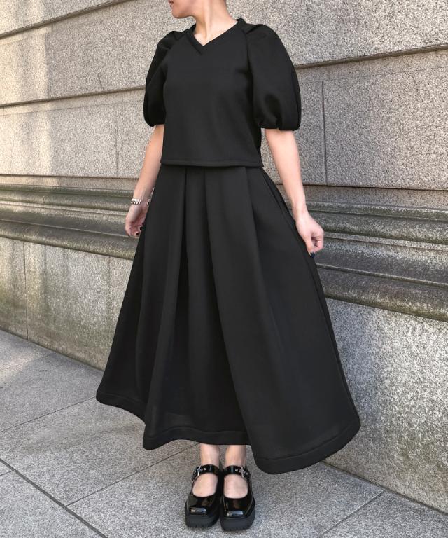 【ブラック】ダンボールニットスカート (WOMENS) タックダンボールニットスカート｜JENNE(ジェンヌ)公式通販：パリ