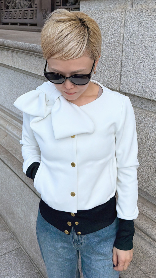 日本製おりがみリボンブルゾン（紫外線99．9％カット）｜JENNE