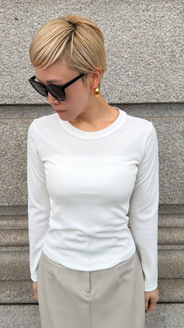 JENNE 日本製ストレッチリブＴシャツ ブラック　Lサイズ 日本製ストレッチリブTシャツ｜JENNE(ジェンヌ)公式通販：パリ