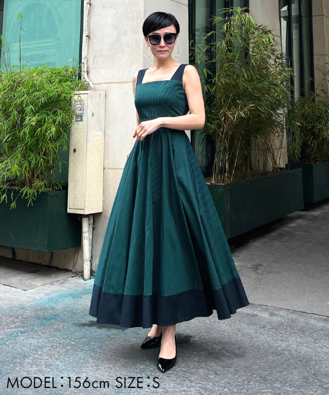 配色ストライプフレアワンピース｜JENNE(ジェンヌ)公式通販：パリ  