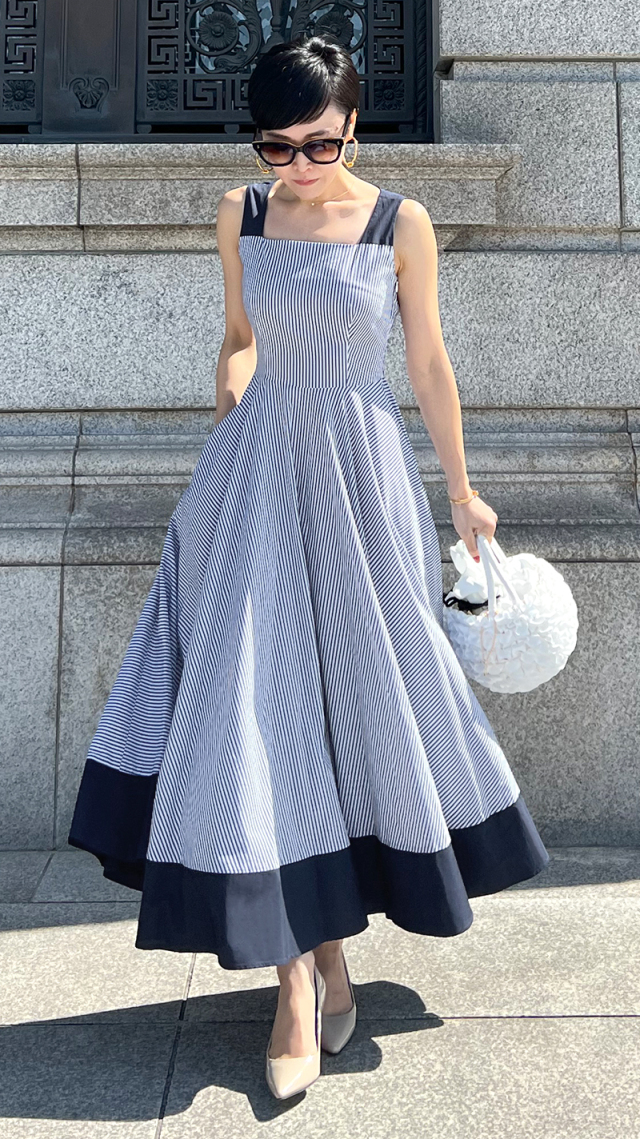 配色ストライプフレアワンピース｜JENNE(ジェンヌ)公式通販：パリ  