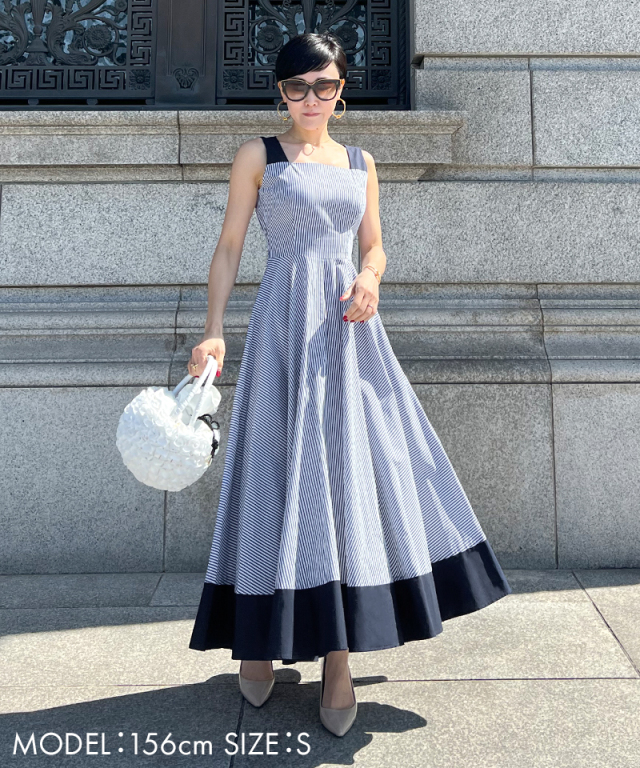 配色ストライプフレアワンピース｜JENNE(ジェンヌ)公式通販：パリ  