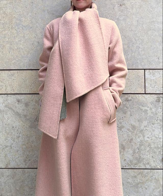 〈もりぴ〉【新品未使用】￼Andrea&co ペールウールコート　ピンク 2WAYハンドメイドコート＜リバーシブル着用可＞｜JENNE(ジェンヌ)公式