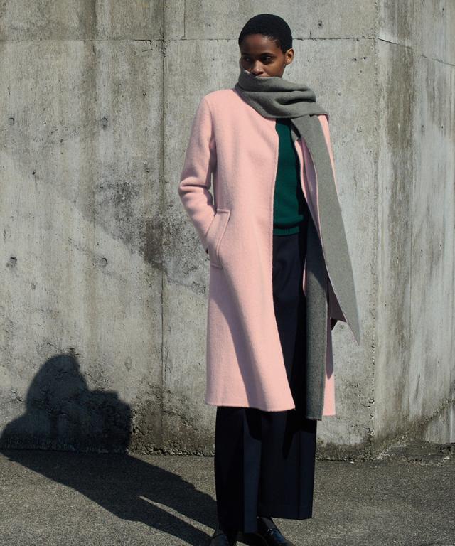【新品未使用】Andrea&co ペールウールコート　ピンク 2WAYハンドメイドコート＜リバーシブル着用可＞｜JENNE(ジェンヌ)公式