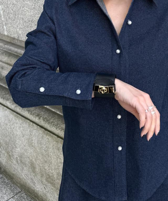 未使用近 ビアズリー パール釦デニムシャツ FREE 定価28,600 BEARDSLEY