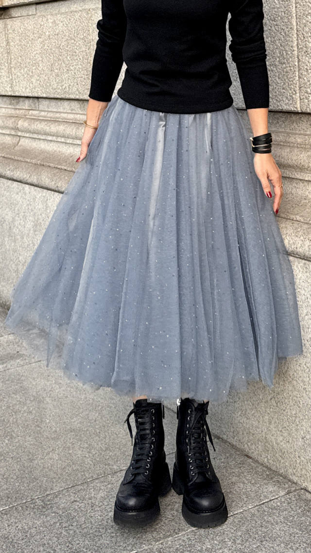 lilLilly シュガーケーキスカート ブルー クリスタルチュールスカート｜JENNE(ジェンヌ)公式通販：パリジェンヌ