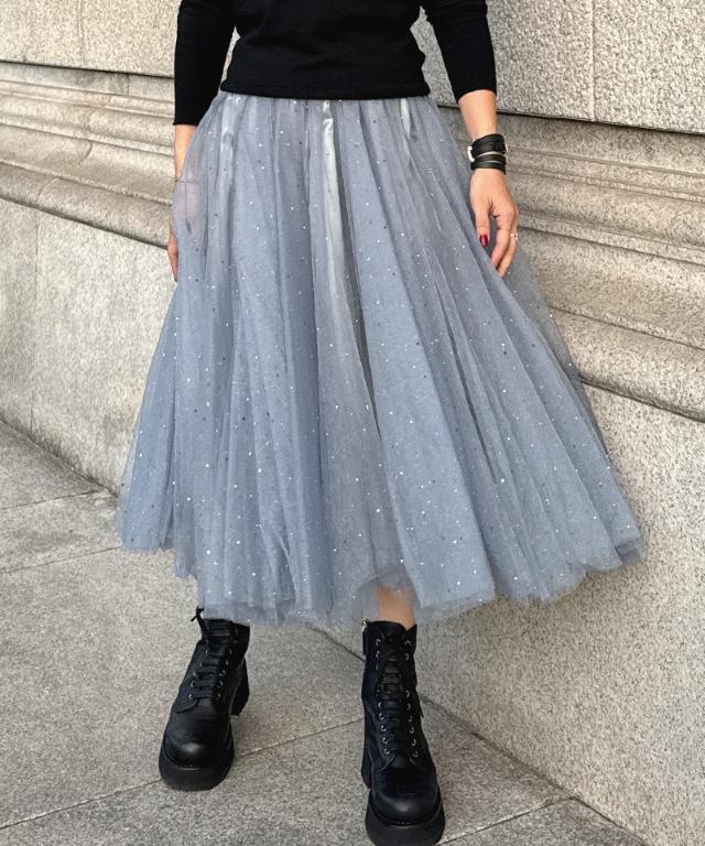 みさき　SINOON シヌーン　チュールスカート　グレー SINOON シヌーン チュールスカート グレー