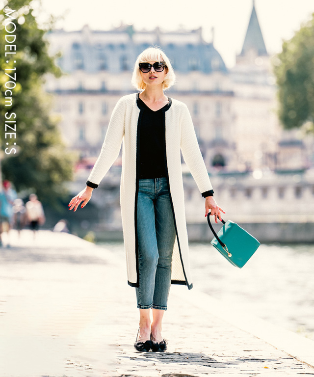 バイカラー ロングニットカーディガン｜JENNE(ジェンヌ)公式通販：パリ  