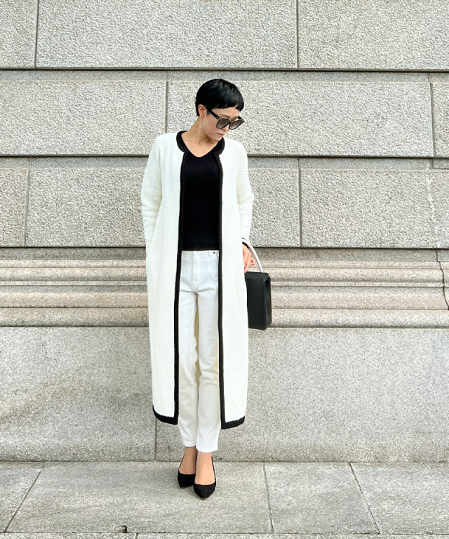 バイカラー ロングニットカーディガン｜JENNE(ジェンヌ)公式通販：パリ  