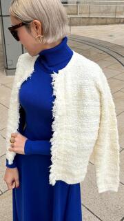 リボンツイードニットジャケット