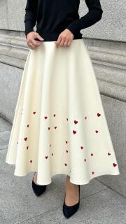 ハート刺繍ニットスカート
