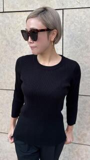 着痩せリブニット