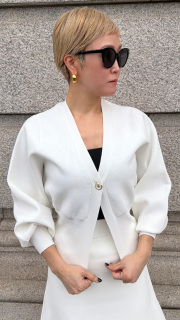 【再予約】トップボタン立体カーディガン【発送予定：5月中旬～下旬】