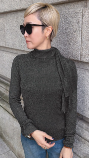 バックリボンラメトップス