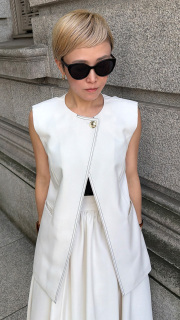 ステッチ配色ジレ